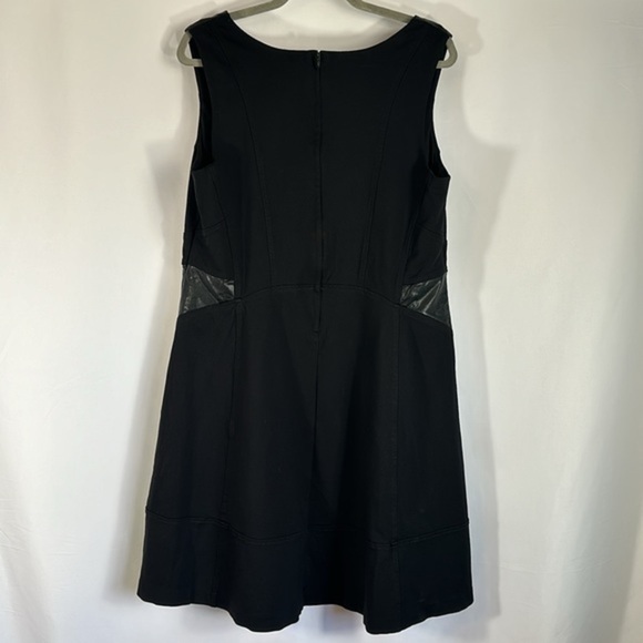Michel Studio Black Dress with Faux Leather Detail - Picture 8 of 10